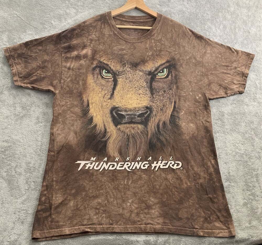 The Mountain Shirt Mens 2XL Marshall Thundering Herd Tie-Dye Brown Rare Animal